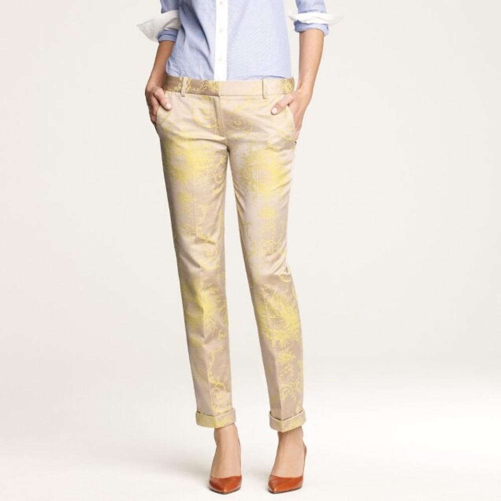 J Crew CAFÉ CAPRI IN TOILE JACQUARD